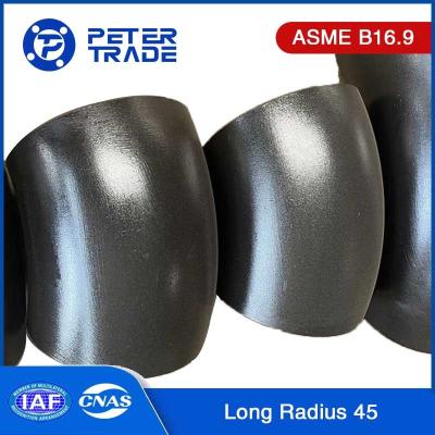 China ASME B16.9 ASTM A420 Acessórios de tubos de soldadura de traseira de aço carbono 45 graus Cotovelo de raio longo Cotovelos à venda