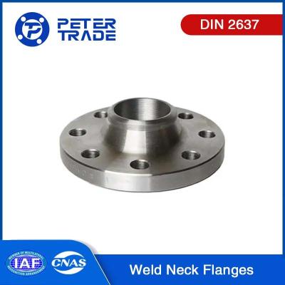 China DIN 2637 roestvrij staal 316 304 Weld Neck Flange WNRF Verhoogde gezicht PN100 Grootte DN10 tot DN350 in hoge druk omgeving Te koop