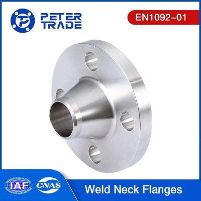 China 3 Inch Weld Neck Flanges EN1092-01 PN6 Weld Neck Raised Face Carbon Steel Weld Neck Flange A105 voor waterbehandeling Te koop