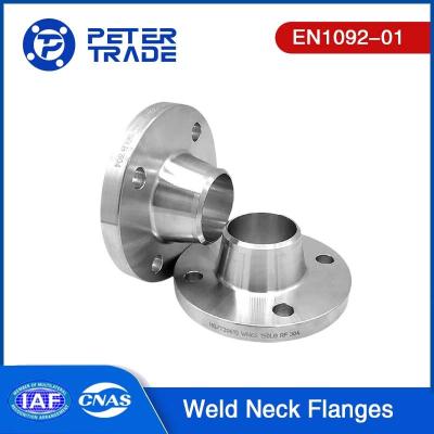 China EN1092-01 Type 11 Flange With Neck A105 Carbon Steel Weld Neck Flange PN 100 RFWN Flange for sale