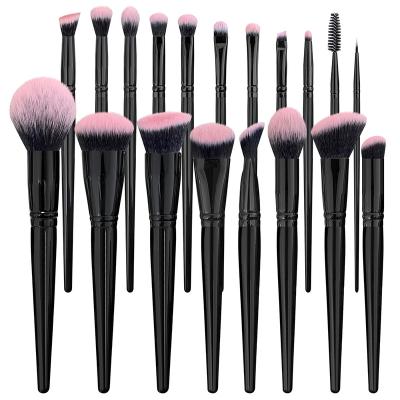 China Angular Blush Hot Selling 2023 Professional Black Luxury Synthetic Pink Makeup Brush 18pcs Handle Brushes Makeup Brushes for sale