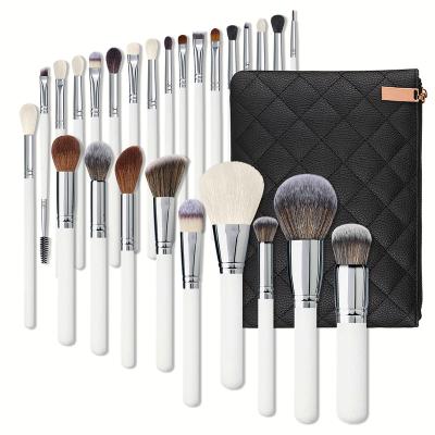 China Angular Blush High Quality White YAMANZI Goat Hair With Makeup Brush Professional Good Quality Private Label Makeup Brush Bag Custom Logo for sale