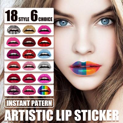 China Diamond Stage Club Party Artistic Lip Patch Style Disposable Waterproof Makeup Lip Shape Sticker Glitter Lip Patch Prom for sale