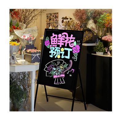 China Tempered Glass Highlighter Bar Neon Fluores Marker Led Writing Board Glass Acrylic Writing Board Led for sale