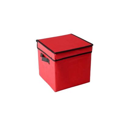 China Folding Cloth Clothes Storage Cube Box Lid Handle Collapsible Storage Box for sale