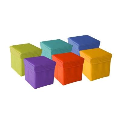 China European Folding Oxford Cloth Covered Multifunctional Folding Covered Storage Stool Box Storage Stool for sale