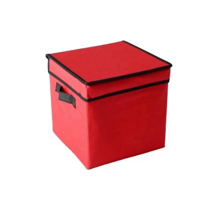 China Viable Fabric Clothes Storage Cube Box Lid Handle Foldable Storage Box for sale