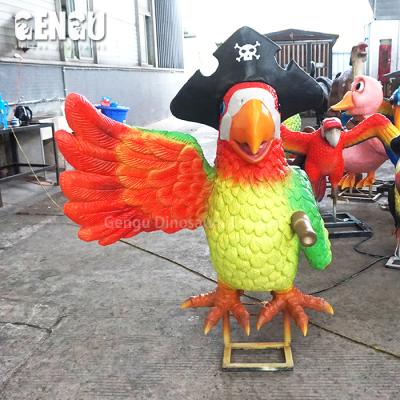 China Cartoon Cute Steel Pattern Artificial Life Size Animal Parrot for sale