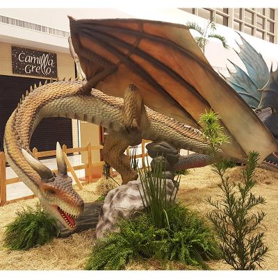 China High Simulation Steel Dragon Model For Amusement Park Animatronic Display for sale