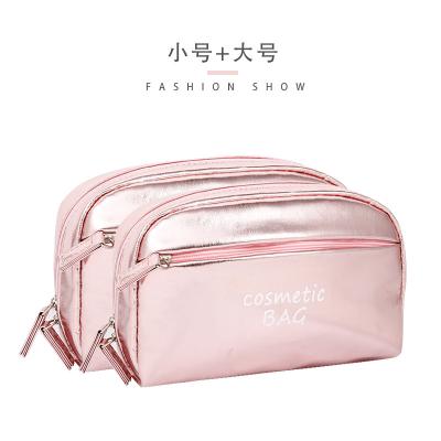 China Reusable Pink Eco - Friendly Makeup Bag Cosmetic Printing Custom Makeup Pouch for sale