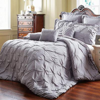 China Home Textile 8pcs Reversible Home Bedding Sets , Pinch Pleat Comforter Set for sale