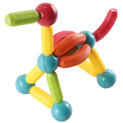 China Popular RuiQiang Plastic Factory Amazon Rod Toys Creative Flexible Magnetic Sticks and Balls Educational Children Set for sale