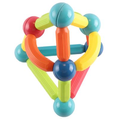 China RuiQiang Plastic Factory Magnetic Rod 3d Magnetic Building Sticks And Balls Set Funny Construction Educational Toys For Children for sale