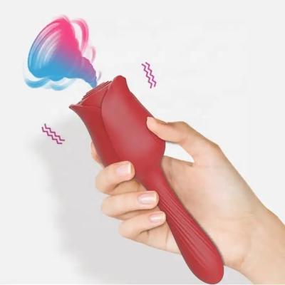 China Red Rose Vibrator For Women from Rose Vibrating Massager Factory Wholesale Rose Toy Sucking Vibrator Clitoral Sucking for sale