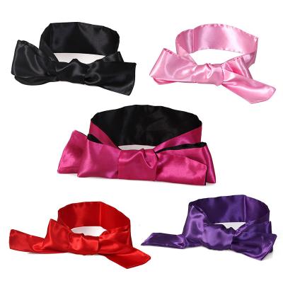 China Silk Adult Women Bondage BDSM Bondage Restraint Satin Cosplay Ribbon Eye Mask Sexy Soft Blindfolded Eye Mask Ribbon for sale