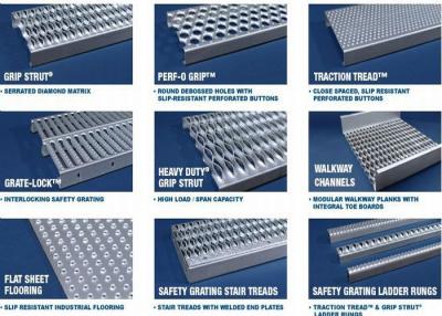 China Anti Skid Galvanized Steel Stair Treads Diamond Grip Flame Retardant for sale