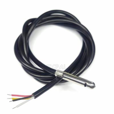 China Humidity Sensor 100CM Humidity Sensor Probe Wire 304 Stainless Steel I2C Head SHT30 Digital Temperature Sensor Waterproof OEM 3.0MM Length for sale