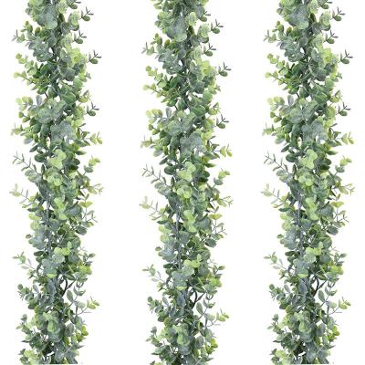 China Outdoor Indoor Decoration Manufacturers wholesale Artificial Ivy Leaf Plant Greenery Eucalyptus Vine 1.8 M Ins Eucalyptus Hanging Garland False Suspension for sale