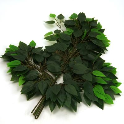 China Outdoor Decoration Wedding Pary Decoative Tree Branch Plant Leaves Plastic Green Artificial Banyan Leaf for sale