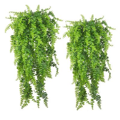 China Outdoor Indoor Decoration Hot Selling Artificial Green Plants Faux Persian Grass Vine Artificial Hanging Fern Vine Hanging Garland For Room Wall for sale