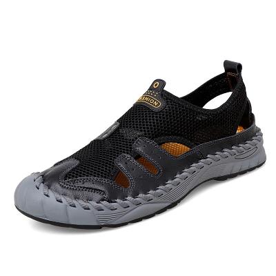 China New Summer Men's Up-to-date Casual Leather-Breathable Sandals Smell-proof Outdoor Net Shoes Cushioning Wear Men's Platform for sale