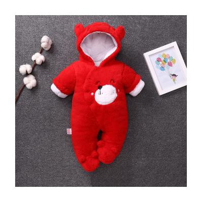 China Flano+Cotton infant baby animal onesie thickened winter clothes infant baby warm clothes newborn romper for sale