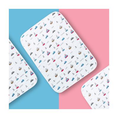 China Cartoon Design Cotton Waterproof Diaper Protector Washable Changing Pad For Newborn Baby Breathable Insert Diaper for sale