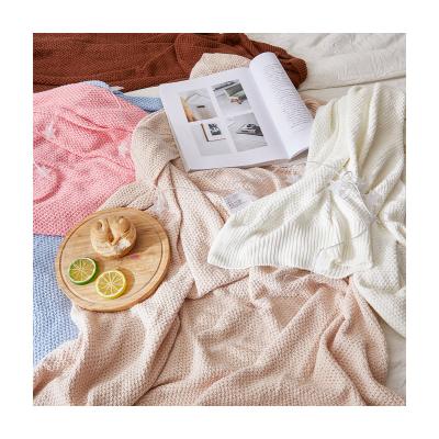 China Anti-Pull Flares All Cotton Blanket Newborn Baby Knitted Solid Color Super Soft Baby Quilt Blanket Gift Blankets for sale