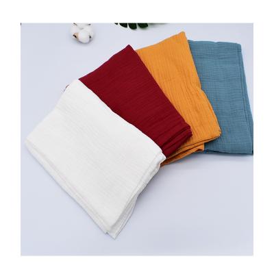 China Hot Selling Anti-Pull Baby Stitched 110*110cm Baby Wrap Bath Towel Solid Color Newborn Baby Blanket for sale