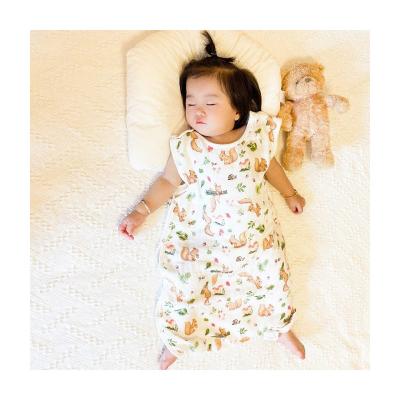 China Breathable Baby Muslin Baby Double-Layer Cotton Anti-Kick Quilt Sleeping Bag Vest Sleeping Bag Summer Bamboo for sale