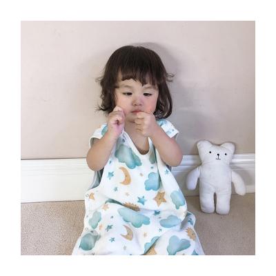 China Cotton Breathable Comforter Anti-kick Cotton Sleeping Vest Bag Baby Bamboo Comfortable 2 Diaper Kids Sleep Bag for sale