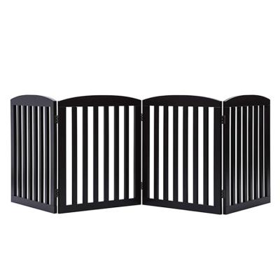 China Viable Free Folding Wooden Pet Gate Dogs 24 Inch 4 Panel Adjustable Wooden Dog Fence Safety Gates for sale