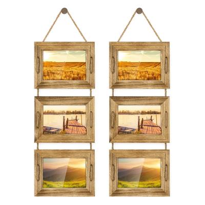 China Wholesale Home Decorative Wooden Digital Wood Frame Collage Decor Photo Frame Hanging Wooden Picture Frames for sale