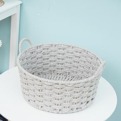 China Factory Handmade Wholesale Dry Clothing Storage Cotton Rope Indoor Woven Baskets for sale