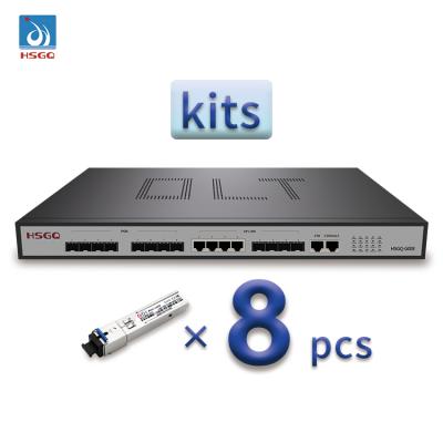 China HSGQ-G008 GPON OLT 8PON School Potty Kits with 8pcs PX20+++ WEB CLI could manage configuration compatible with HUAWEI ZTE ONU for sale