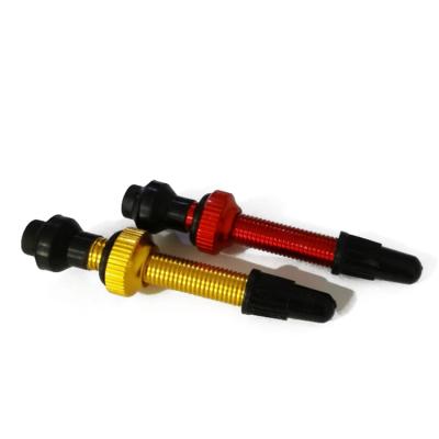 China Beautiful Aluminum Alloy Red Color Tubeless Tire Universal Valve Stem Presta And Schrader Valve For Bike for sale