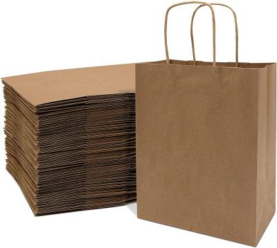 China Handmade Paper Shopping Bags, Bulk Gift Bags, Kraft Paper, Party, Favor, Candy, Takeout, Merchandise, Retail Bags, Size Small for sale