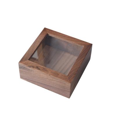 China Customized Disposable Wooden Jewelry Box Gift Wooden Gift Box With Hand Stained Glass Cover Wooden Box for sale