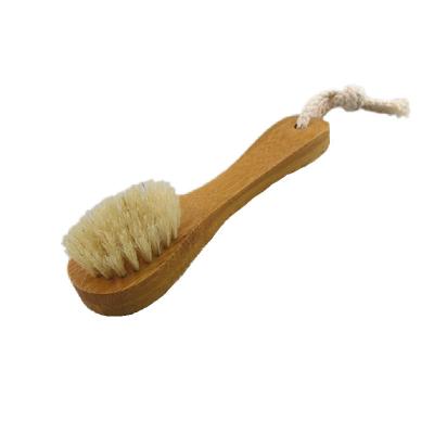 China For commercial & Long Face Bamboo Bristle Brush Handle Home Use Makeup Remover Handle Pig Bristle Facial Cleansing Brush for sale