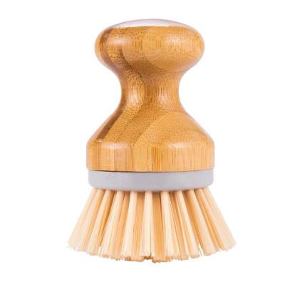 China Kitchen Sustainable 4 Inch Cleaning Pot Brush Small Wooden Handle Dish Washer Medium Bamboo Washer Brush Green Products for sale