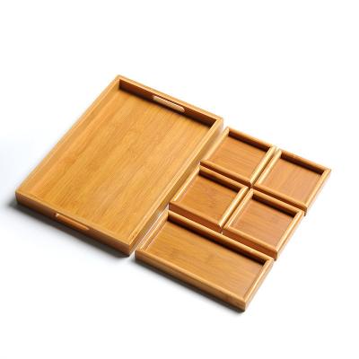 China Sustainable Large Bamboo Tray Fruit Tray Combination Snack Tray Dry Bubble Tea Serving Dry Tea Set Tray for sale