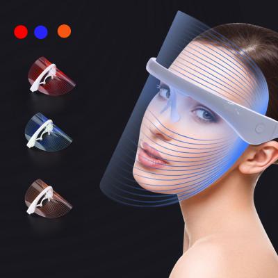 China Acne Treatment 2020 New Color 3 Led Face Mask Skin Care Photon Blue Red Light Therapy Led Electric Facial Mask for sale