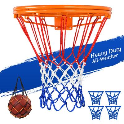 China Fast Delivery / Customized Package Is Professional Standard Outdoor Anti-UV Rainproof Heavy Colors Available 3 12 Hoops Basketball Nets for sale