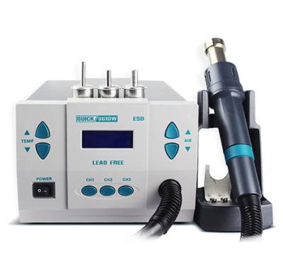 China 1000W 220v 110V original QUICK lead free solder wnozzle 861dw 861DW heat gun hot air station microcomputer rework station for sale