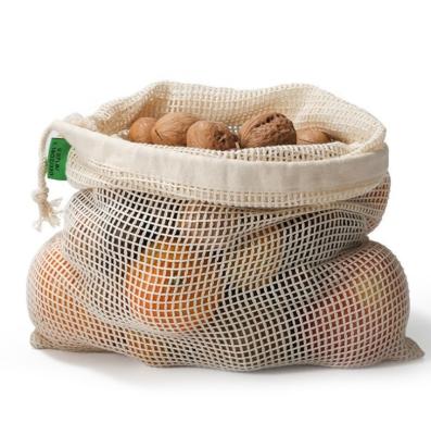 Китай Eco-friendly cotton mesh fruit bags with drawstring sac en filet de coton for vegetable storage bolsa de malla de algodon продается