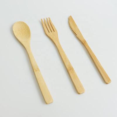 China Bamboo Utensils Set Includes Forks, Spoons, Knives and Storage Pouch bamboo dinnerware sets recyclable cutlery sets en venta