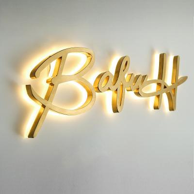 China Slim Eco - Friendly Backlit Led Sign Customized Stainless Steel Metal Sign Letters LED Backlight Led Backlit Vinyl Letter Sign acrylic for sale