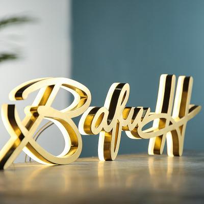 China Eco-Friendly Outdoor Backlit Steel Signs 3D Logo Laser Cut Metal Stainless Custom Wall Logo Company Name Backlit Wall Hanging Acrylic Sign for sale