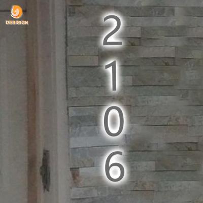 China Eco-friendly Solar House Number Light Address Number Sign Aluminum Neon Sign Large Outdoor Game Room for sale