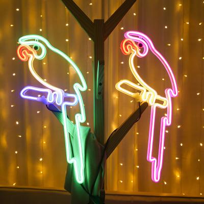 China Stores High Quality Interior Decoration Led Parrot Colorful Flexible Light Strip Creative Neon Lamps for sale